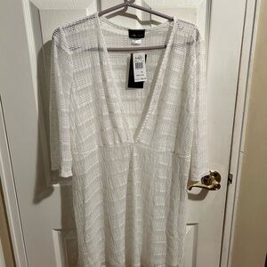 Jordan Taylor White Swim Coverup